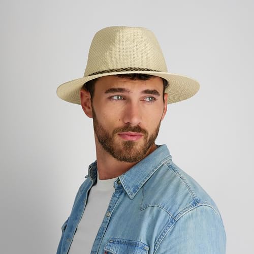 Levi's Men's Straw Fedora Hat - color: Natural, size: Large-X-Large