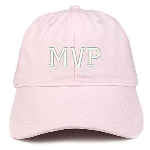 Trendy Apparel Shop MVP Embroidered Unstructured Cotton Dad Hat - color: Light Pink