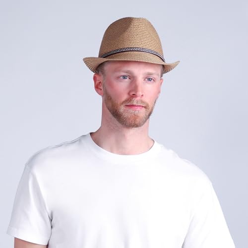 Levi's Men's Straw Fedora Hat - color: Tan, size: Small-Medium