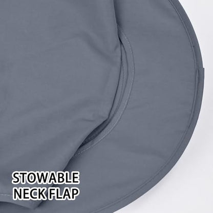 ZOORON Sun Hats for Men Women with Neck Flap Fishing UPF 50+ UV Protection - color: Dark Grey (With Face Cover)
