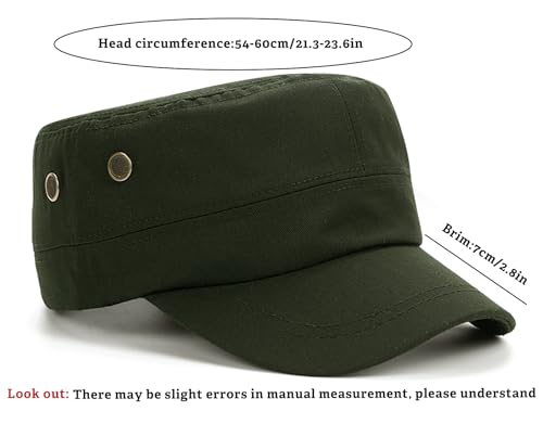 Unisex Basic Cadet Army Caps Everyday Military Style Hat - color: Army Green 1