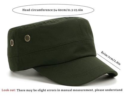 Unisex Basic Cadet Army Caps Everyday Military Style Hat - color: Army Green 1