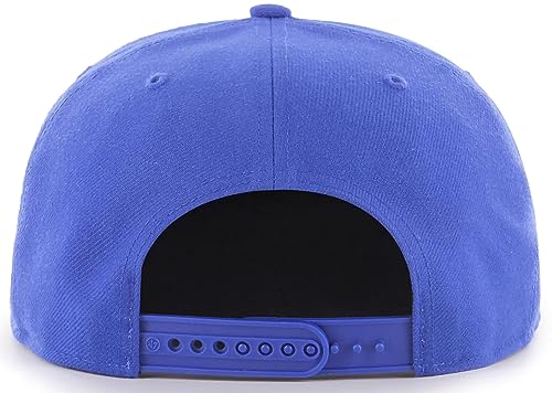 47 MLB Sure Shot Captain Hat Adjustable Structured 6-Panel Snapback Hat Cap, Adult One Size Fits All - color: New York Mets