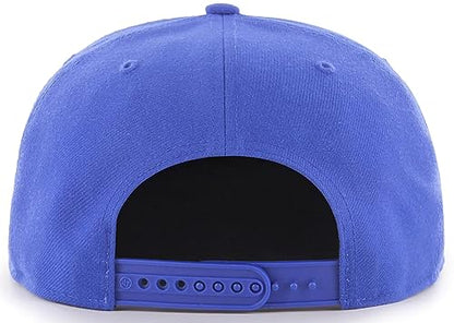 47 MLB Sure Shot Captain Hat Adjustable Structured 6-Panel Snapback Hat Cap, Adult One Size Fits All - color: New York Mets