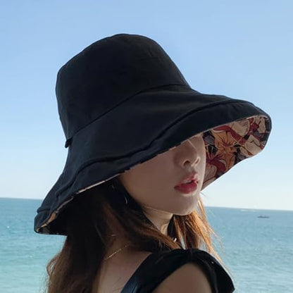 FaroDor Women's Reversible Bucket Hat UV Protection Packable Travel Cap Wide Brim Sun Hats 2026 - color: 4black