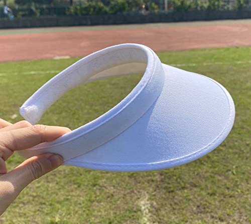 2 Pack Sun Visor Hats Women Men Clip On Wide Brim Visors Hat Outdoor Sports Golf Beach Travel Tennis Caps - color: White