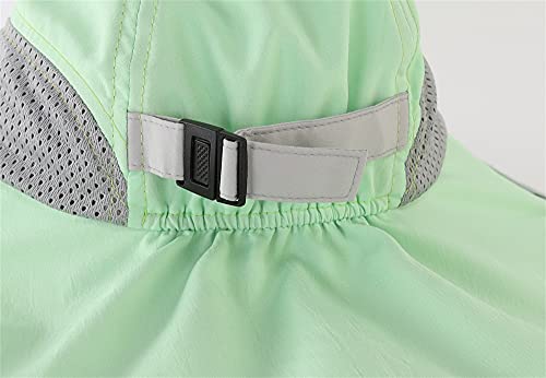 Connectyle Kids Sun Hat Adjustable Fishing Hat for Boys Grils Breathable UPF 50+ Protection Outdoor Beach Hat with Neck Flap - color: Mint Green