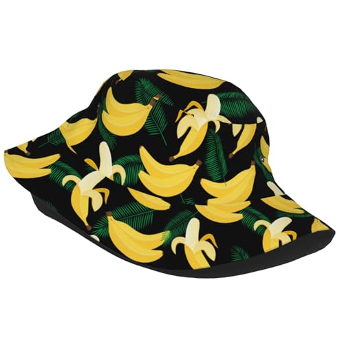 Bucket Hat for Men Women Funny Hat Unisex Foldable Summer Travel Beach Hat - color: Banana Bucket Hats01