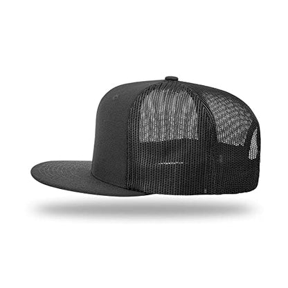 Richardson 511 Wool Blend Flatbill Trucker Snapback Adjustable Cap - color: Black