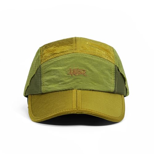Clakllie Quick Dry 5 Panel Cap for Men Summer Folding Outdoor Hat Breathable Baseball Cap Unstructured Running Hiking Hats - color: Yellow