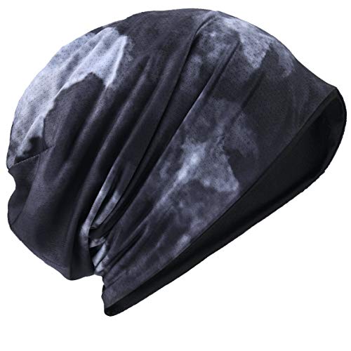 Mens Slouch Hollow Beanie Summer Skullcap B090 - color: Reversible Grey