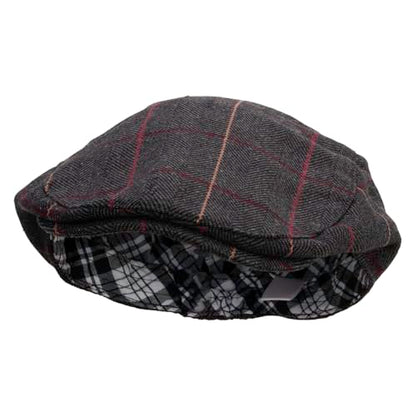 Big Size Plaid Regular Ivy Cap - color: Black, size: X-Large-XX-Large