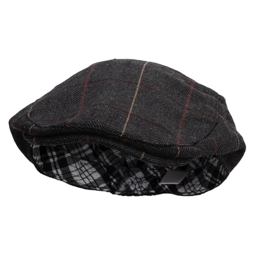 Big Size Plaid Regular Ivy Cap - color: Black, size: X-Large-XX-Large