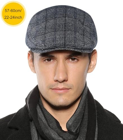Sumolux Mens Newsboy Hat Flat Cap Gatsby Lvy Irish Hats Driving Cabbie - color: D Gray
