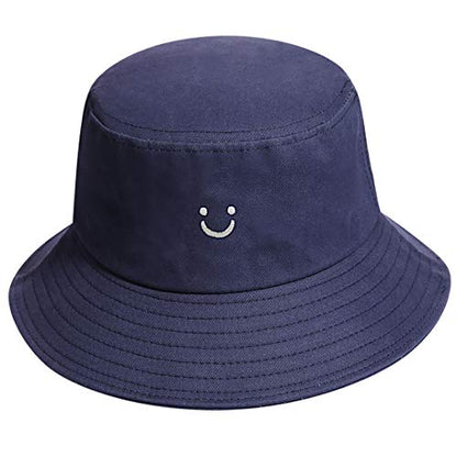 MaxNova Bucket Hats Summer Travel Beach Sun Hat Outdoor Cap Unisex 2pack - color: White/Navy