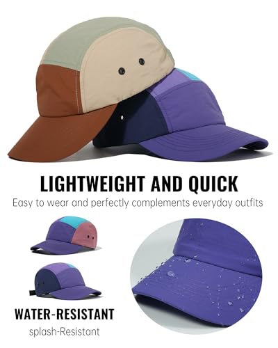 Croogo 5 Panel Running Hat Quick Dry Baseball Cap Colorful Sun Sports Cap - color: Abc01-purple