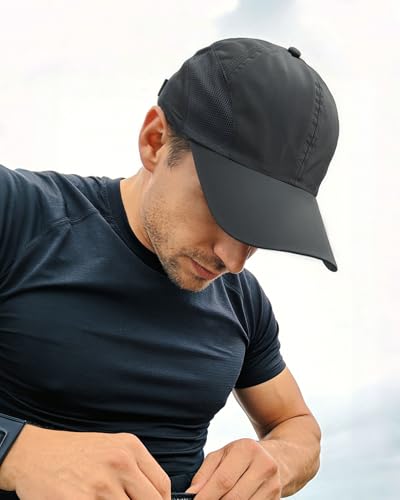 CLAPE Outdoor Sun Visor Hats Lightweight Waterproof Breathable Sports Hat UPF50+ Ultra Thin Cooling Baseball Hats - color: Dark Gray