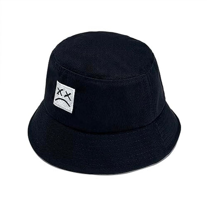 Bucket Hat Unisex Simple Caps Hip Hop Gorros Men Women Cap Beach Fishing Sunhat - color: Black