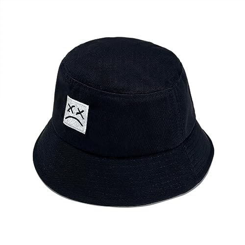 Bucket Hat Unisex Simple Caps Hip Hop Gorros Men Women Cap Beach Fishing Sunhat - color: Black