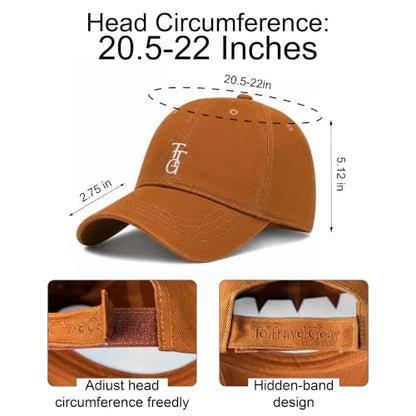 Kids Washed Cotton Baseball Cap, Unstructured Adjustable Toddler Hat for Boys & Girls - color: Brown