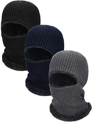 Geyoga 3 Pieces Winter Balaclava Ski Mask for Men Women - color: Navy Blue, Light Gray, Black, size: One Size-Medium