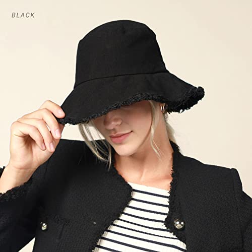 CHOK.LIDS Frayed Bucket Hat Washed Cotton Floppy Wide Brim Boonie Cap - color: Mint