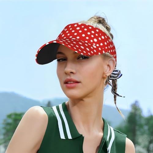 Unisex Adjustable Sports Sun Visor - color: Polka Dots