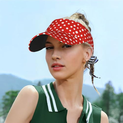 Unisex Adjustable Sports Sun Visor - color: Polka Dots