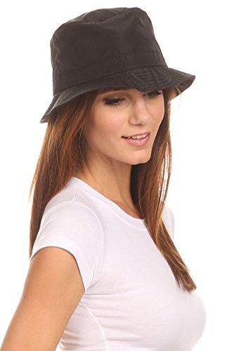 LL Unisex Packable Rain Hat Lightweight Year Round Use - 2 Sizes for Best Fit - color: Black Bucket, size: Small-Medium
