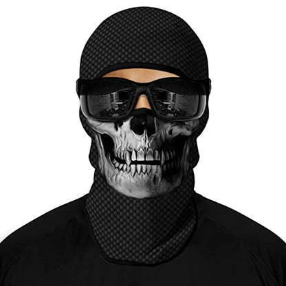3D Balaclava Ski Mask Motorcycle Full Face Mask Outdoor Tactical Hood Headwear Mask Ghosts Skull Mask Men Women for Halloween - color: Style K