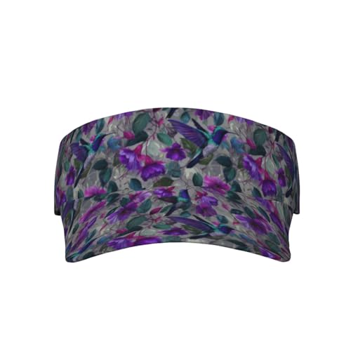 Unisex Adjustable Sports Sun Visor - color: Hummingbirds