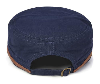 Initlove Military Hat Cadet Army Cap Flat Top Hats for Men Women - color: Navy