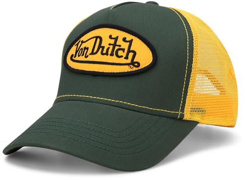 Von Dutch Unisex Trucker Hat, Colorblock, Mesh Back, Curved Bill, Snapback - color: Veranda