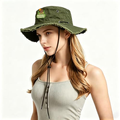 Bucket Hats Sun Hat UV Protection Packable Fishing Hats for Women Lightweight Hiking Hat - color: Bigfoot Adventure