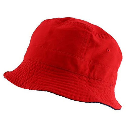 Armycrew Big Size Oversized Microfiber Reversible Bucket Hat - color: Navy Red, size: X-Large-XX-Large