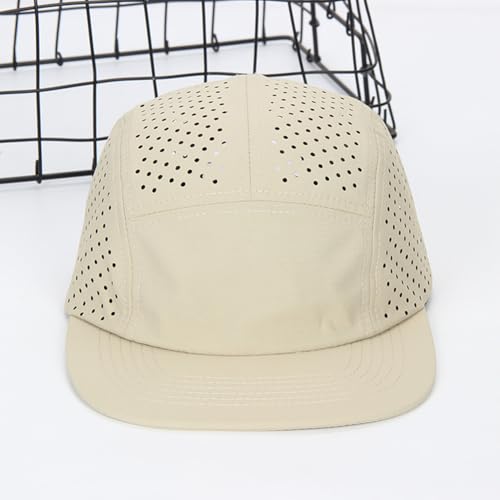 COOLSOME Five Panels Hat Basic Daily Wear Breathable Mesh Airy Quick Dry Cap - color: Laser Mesh|khaki M 56-60cm