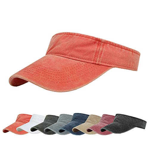 Sport Sun Visor Hats Cotton Ball Caps Empty Top Baseball Sun Cap for Men Women - color: Orange