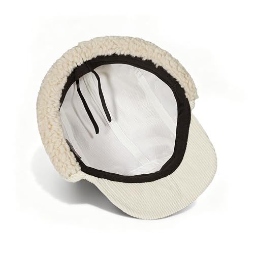 Clakllie Winter Earflaps Hat Short Brim Baseball Cap with Ear Flap Warm Trapper Hat Soft 5 Panel Style Russian Hats - color: Cdus-bsdt2501-beige