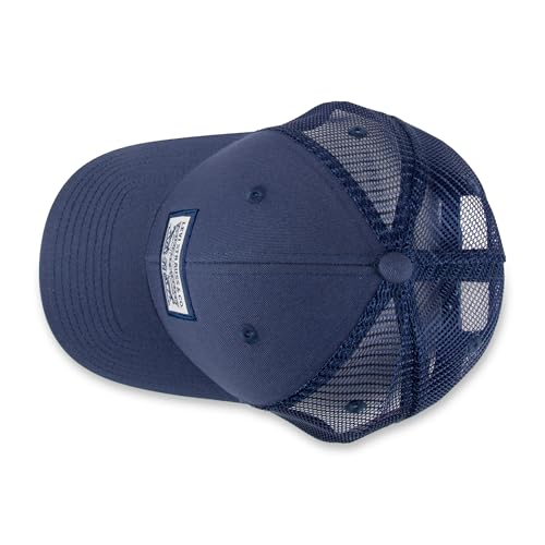 Levi's Men's Classic Style Logo Trucker Hat - Adjustable Lightweight - color: Navy 2-horse Logo