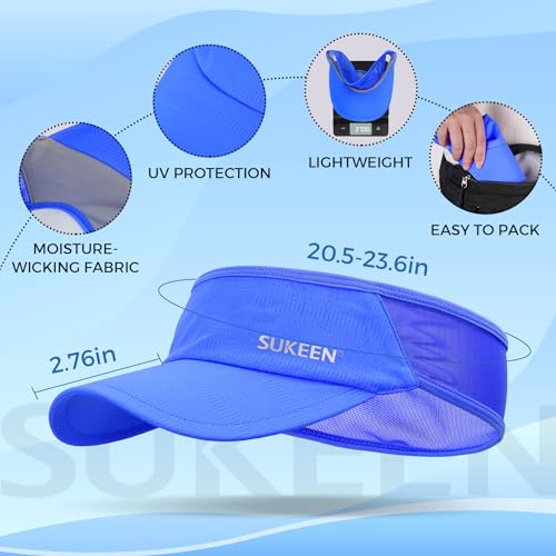 Sukeen Lightweight Sports Sun Visor Hat for Men Women - color: Blue