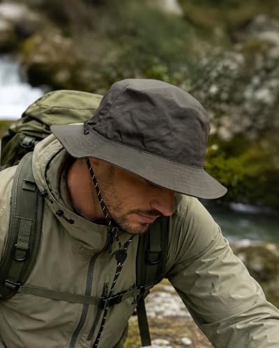 Clakllie Reversible Packable Boonie Fishing Hat UV Protection Sun Beach Hat - color: Bk2601-beigetaupe