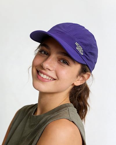Clakllie Quick Dry Short Brim Cap for Men Lightweight 6 Panel Baseball Cap Golf Dad Hats Women's Running Trucker Hat - color: Cdus-bssq2505-purple