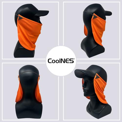 CoolNES - UV Sun Protection Neck Drape Adjustable Multifunctional 2 in 1 Face Covering for Outdoor Fishing - Unisex - color: Coolnes-orange