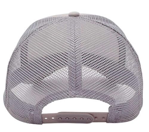 NYFASHION101 Plain Mesh Trucker Hat - Breathable 6-Panel Daily Snapback Cap, Customizable Ideal for DIY Embroidery & Patches - color: Light Gray