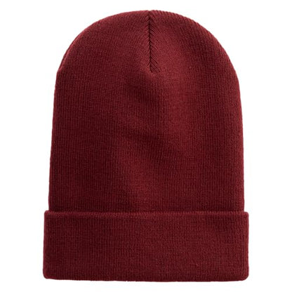e4Hats.com 12 inch Cuffed Knit Long Beanie - color: Maroon