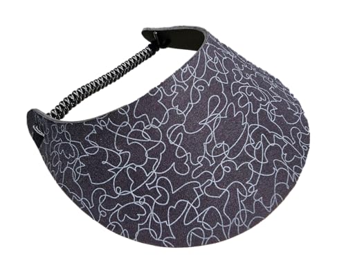 Women's Black White Design Lightweight Packable Foam Visor for Sun Protection and Outdoor Activities - color: B&w 21