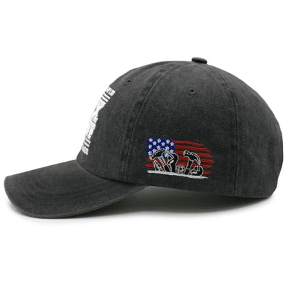 3D Raised Embroidery Baseball Cap, Soft Washed Cotton Curved Brim Hat, Adjustable Slide Buckle Sun Visor Hat for Men dad - color: Black