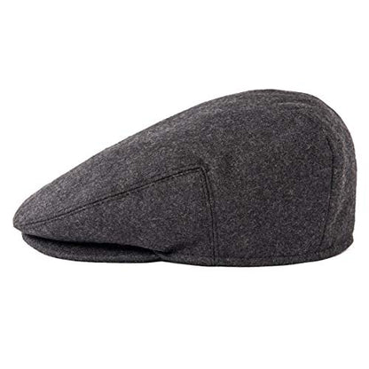 Men Wool Plaid Ivy Gatsby Newsboy Cap - color: Grey, size: 7 5/8