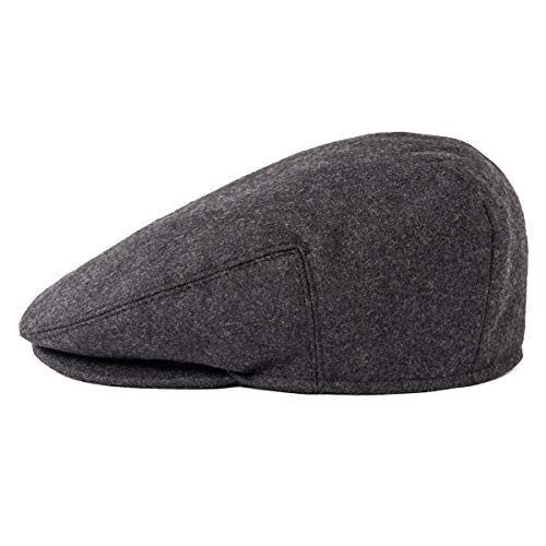 Men Wool Plaid Ivy Gatsby Newsboy Cap - color: Grey, size: 7 7/8