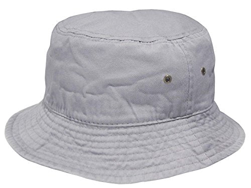 Newhattan Short Brim Visor Cotton Bucket Sun Hat - color: Grey, size: Small-Medium